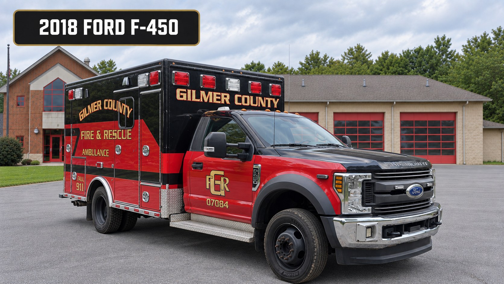 Unit 07084, 2018 Ford F-450 ambulance, Gilmer County Fire Rescue