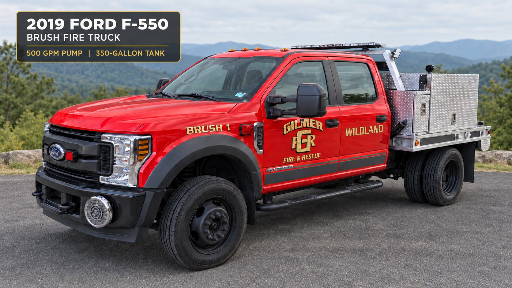 Brush 1, 2019 Ford F-550 wildland brush truck, Gilmer County Fire Rescue