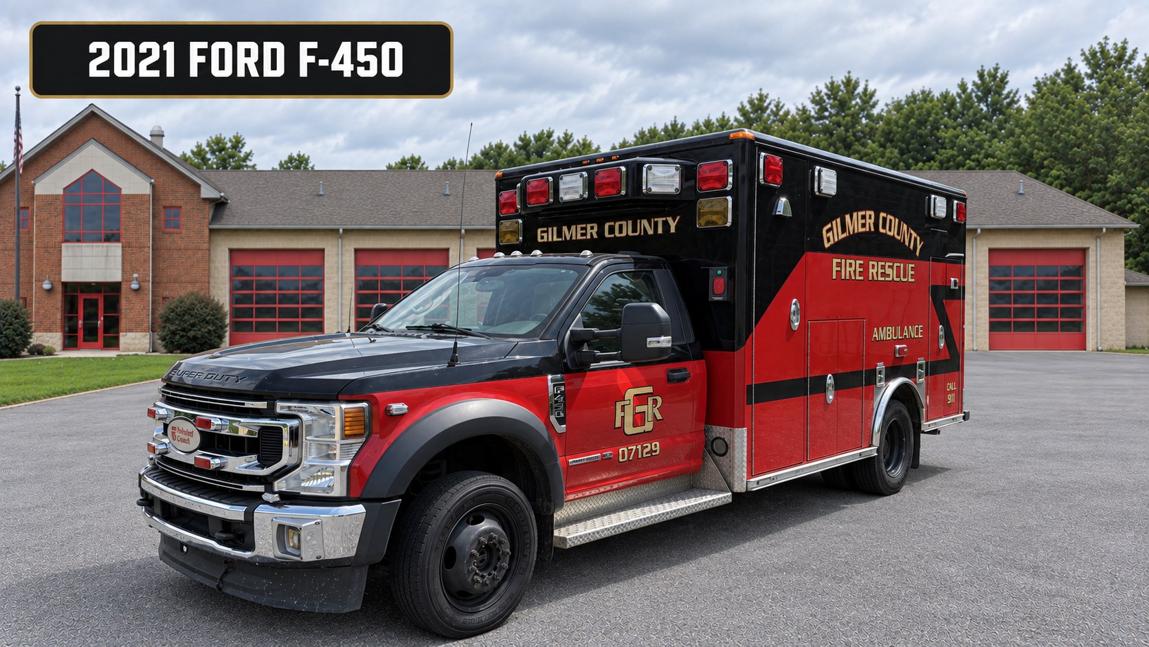 Unit 07129, 2021 Ford F-450 ambulance, Gilmer County Fire Rescue
