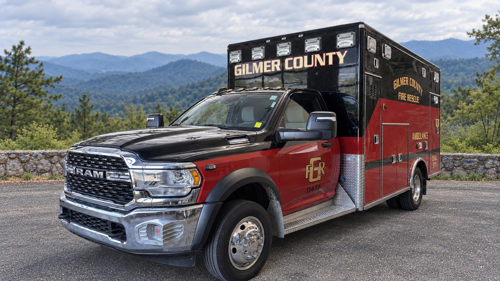 Unit 11432, 2024 RAM 5500 ambulance, Gilmer County Fire Rescue