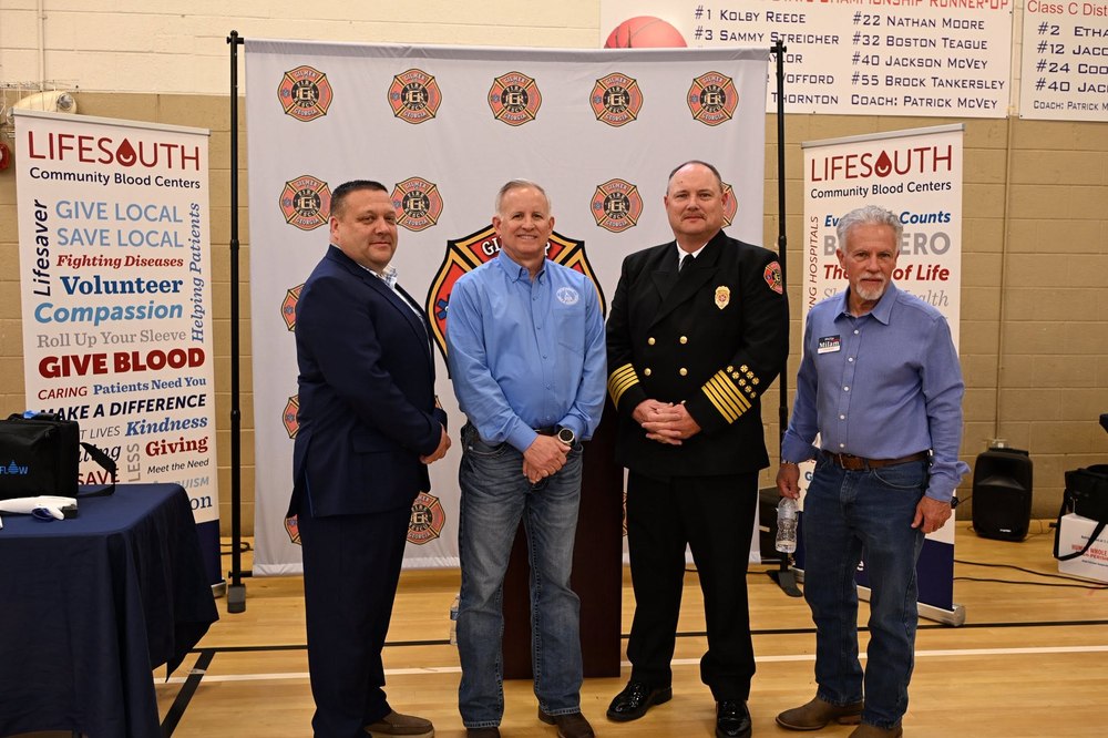Officials and partner agencies at the blood program launch event