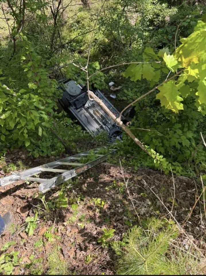 Gilmer County Fire/Rescue members preparing a vehicle for extrication training
