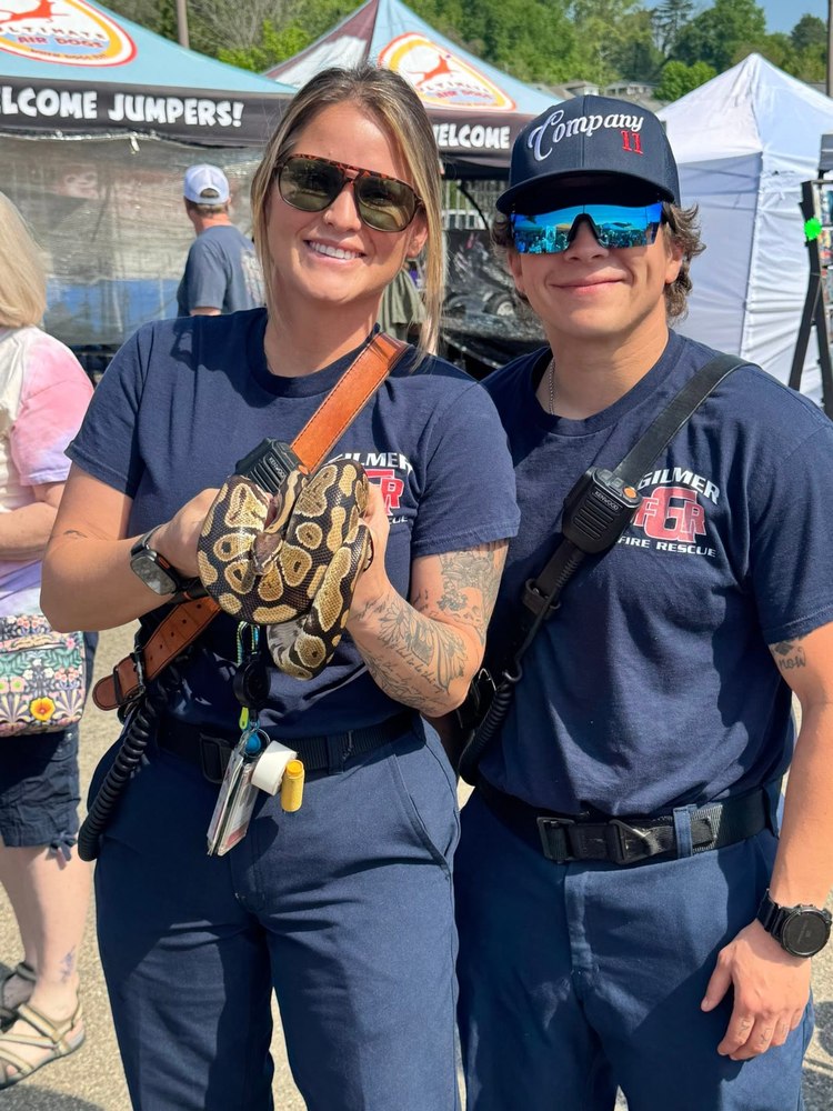 Gilmer County Fire/Rescue members at a community festival