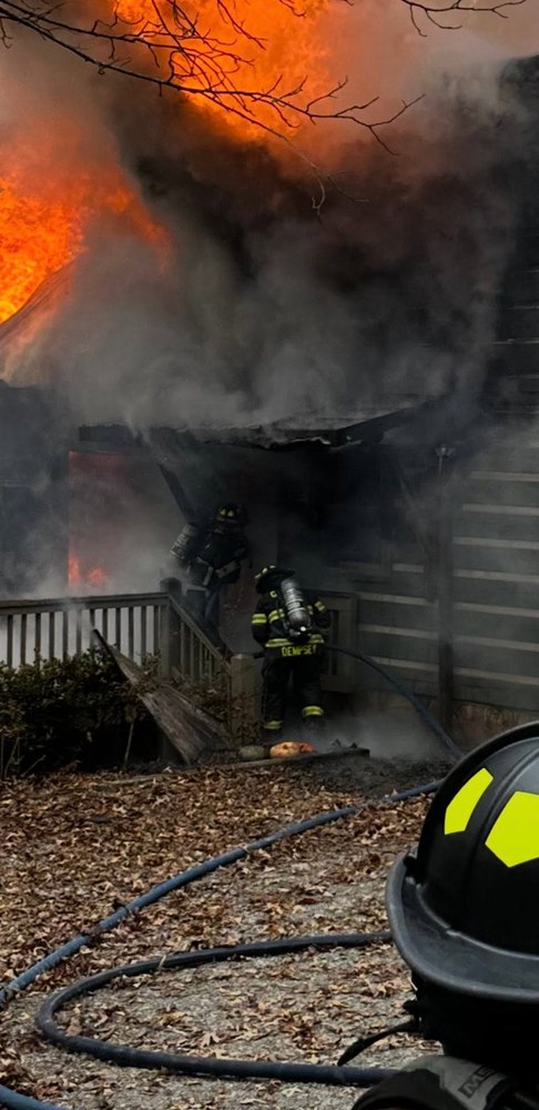 Gilmer County Fire/Rescue Deputy Chief Dempsey and crew working an active structure fire