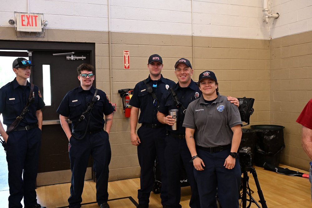 Gilmer County Fire/Rescue personnel, including an EMS intern, posing together
