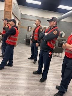 Gilmer County Fire/Rescue personnel standing in formation