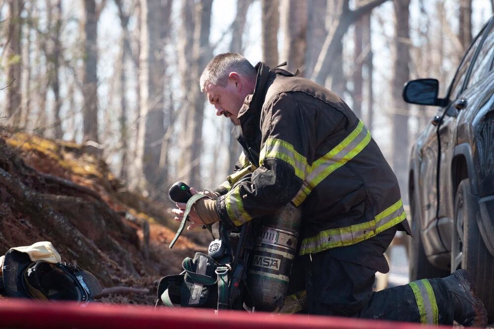 Eric Maddox on scene in turnout gear