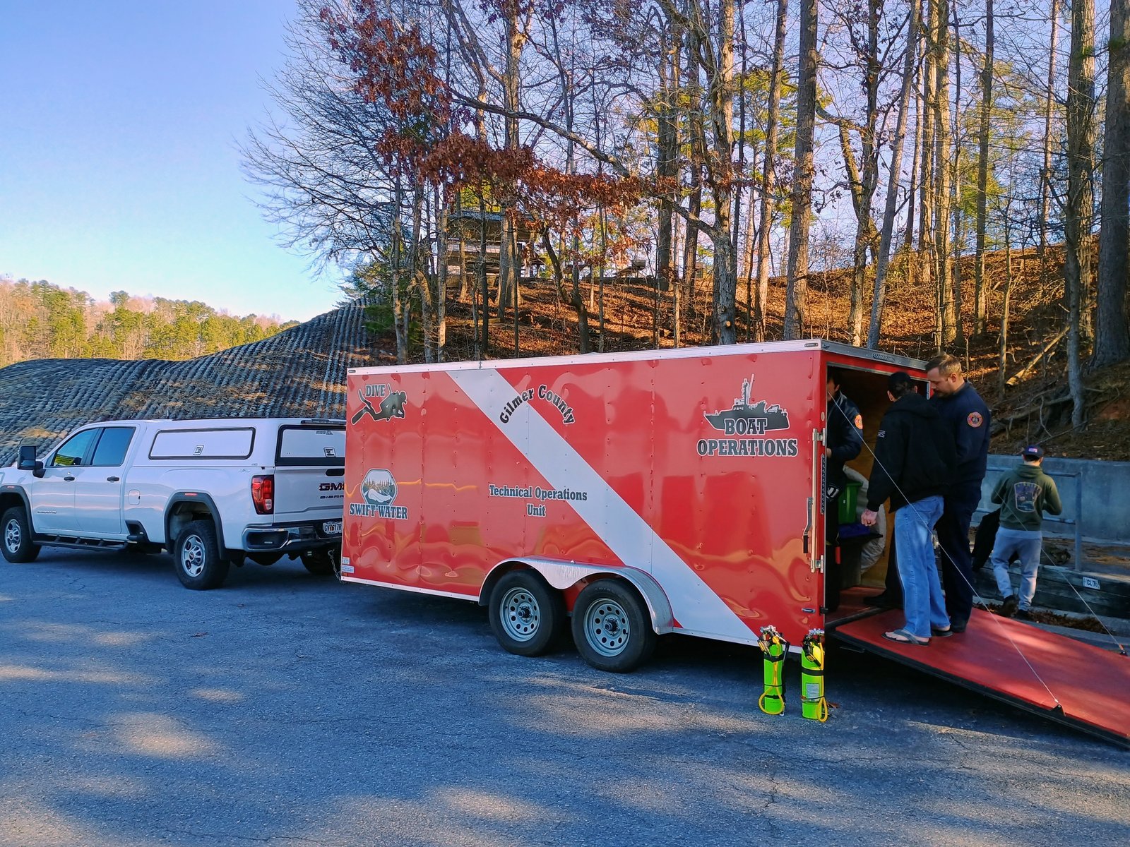 Gilmer County Fire/Rescue Technical Operations Unit trailer for dive, swift water, and boat operations